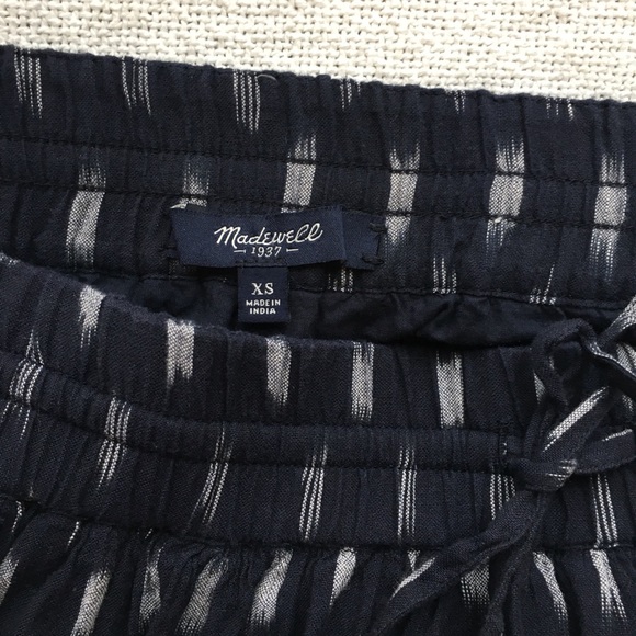 Madewell Turntable Skirt Drawstring Navy Ikat - Picture 4 of 6